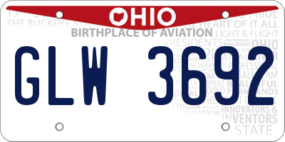 OH license plate GLW3692