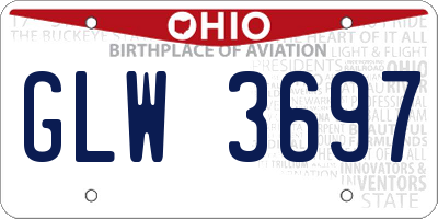 OH license plate GLW3697