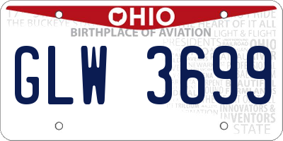 OH license plate GLW3699