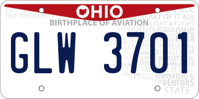 OH license plate GLW3701