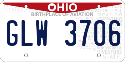 OH license plate GLW3706