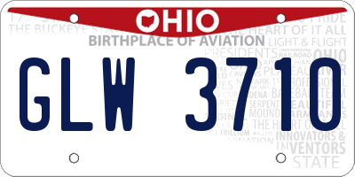 OH license plate GLW3710
