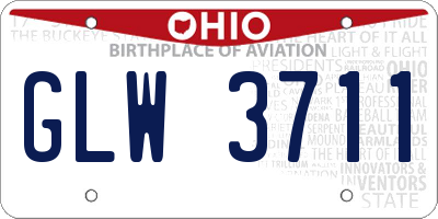 OH license plate GLW3711