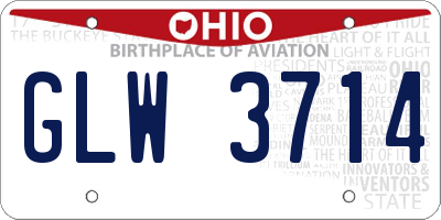 OH license plate GLW3714