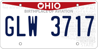 OH license plate GLW3717