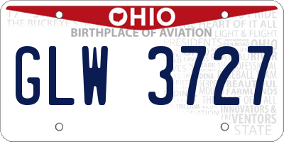 OH license plate GLW3727