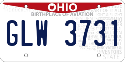 OH license plate GLW3731