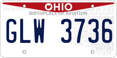 OH license plate GLW3736