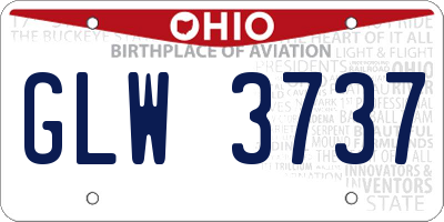 OH license plate GLW3737