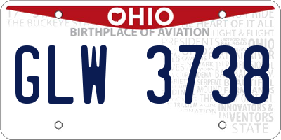 OH license plate GLW3738