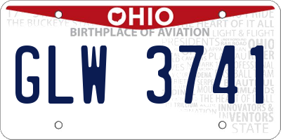 OH license plate GLW3741