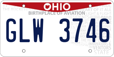 OH license plate GLW3746