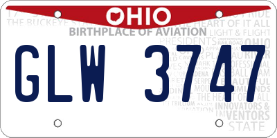 OH license plate GLW3747