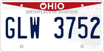 OH license plate GLW3752