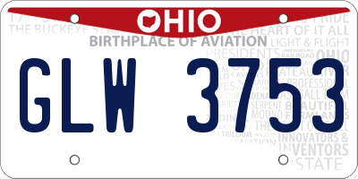 OH license plate GLW3753