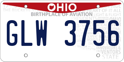 OH license plate GLW3756