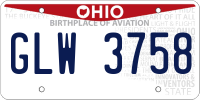 OH license plate GLW3758