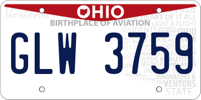 OH license plate GLW3759