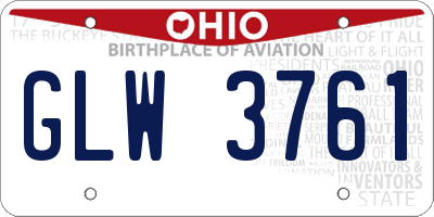OH license plate GLW3761