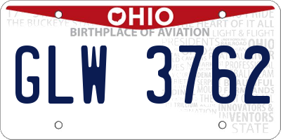 OH license plate GLW3762