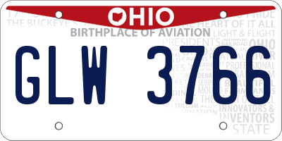 OH license plate GLW3766