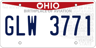 OH license plate GLW3771