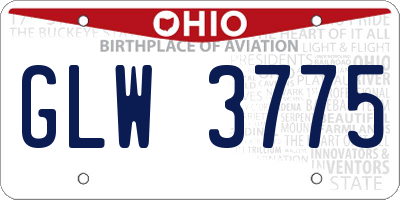 OH license plate GLW3775