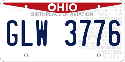 OH license plate GLW3776