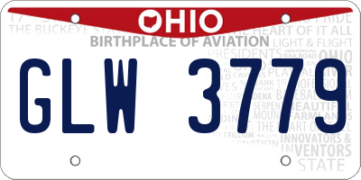 OH license plate GLW3779