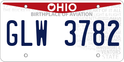 OH license plate GLW3782
