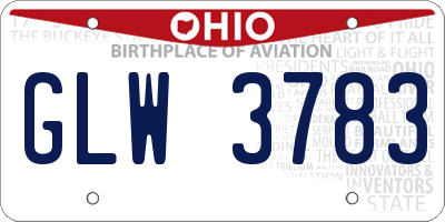 OH license plate GLW3783