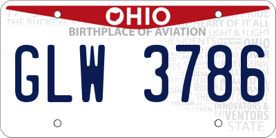 OH license plate GLW3786