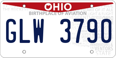 OH license plate GLW3790