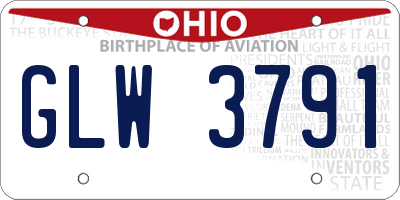OH license plate GLW3791