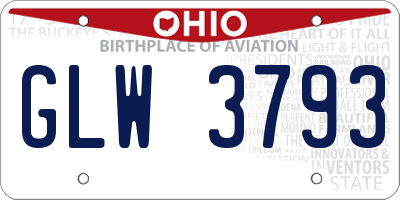 OH license plate GLW3793