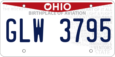 OH license plate GLW3795