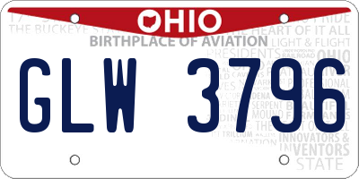 OH license plate GLW3796