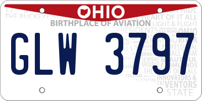 OH license plate GLW3797