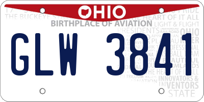 OH license plate GLW3841