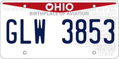 OH license plate GLW3853