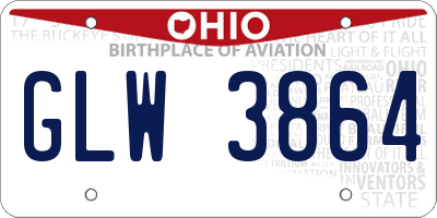 OH license plate GLW3864