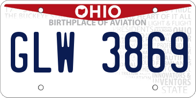 OH license plate GLW3869
