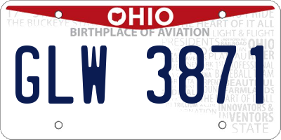 OH license plate GLW3871