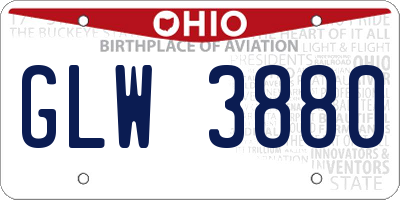 OH license plate GLW3880