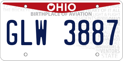 OH license plate GLW3887