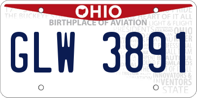 OH license plate GLW3891