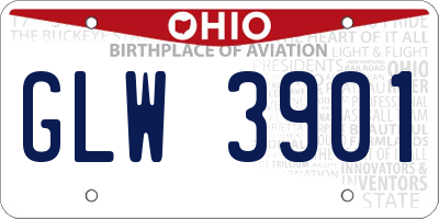 OH license plate GLW3901