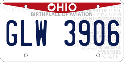 OH license plate GLW3906