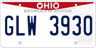 OH license plate GLW3930