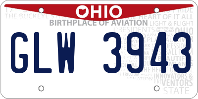 OH license plate GLW3943